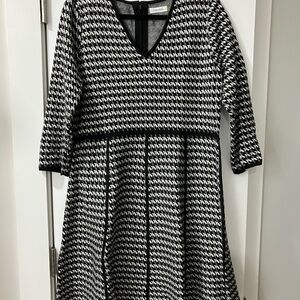 Calvin Klein Knit Dress Black Gray and White